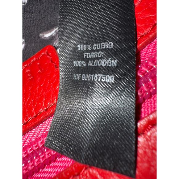 "TED BAKER" Cross Body Red Leather Purse Gold Metal Accent Quiet Luxury Designer - Picture 15 of 16